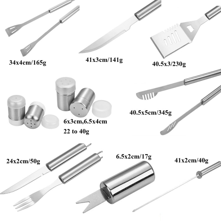 Barbecue Combination Tool Set Aluminum Box Stainless Steel Grill Set, 3 in 1, 5 in 1 A, 5 in 1 B, 10 in 1, 18 in 1, 26 in 1
