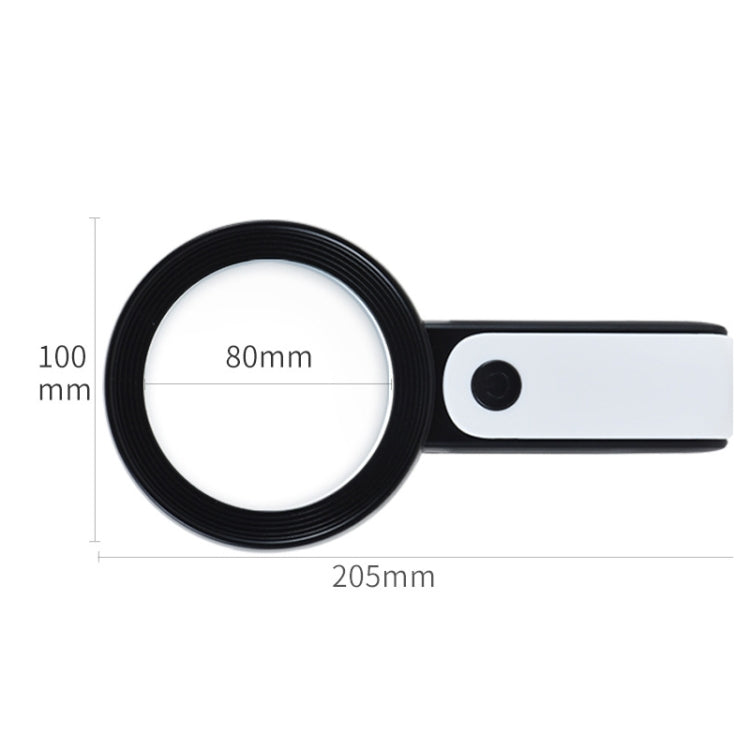 30 Times 18 LED Cool Warm Light HD Elderly Reading Repair Glass Magnifier, 30X(Black White), 30X(Gray White)