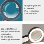 30 Times 18 LED Cool Warm Light HD Elderly Reading Repair Glass Magnifier, 30X(Black White), 30X(Gray White)