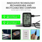 WEST BIKING Mountain Road Bike Five Language Code Table USB Riding Wireless Code Table Speedometer, YP0702075