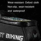 WEST BIKING West 6.9 Inches Rider Bike Reflective Mobile Phone Touch Screen Front Bag Mountain Bike Front Beam Upper Tube Bag, YP0707267