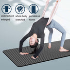 2 in 1 Home Yoga Hammock Indoor Stretching Sling Stretch Widening Yoga Strap + Door Buckle Storage Bag Set, Pink, Purple, Pine Green