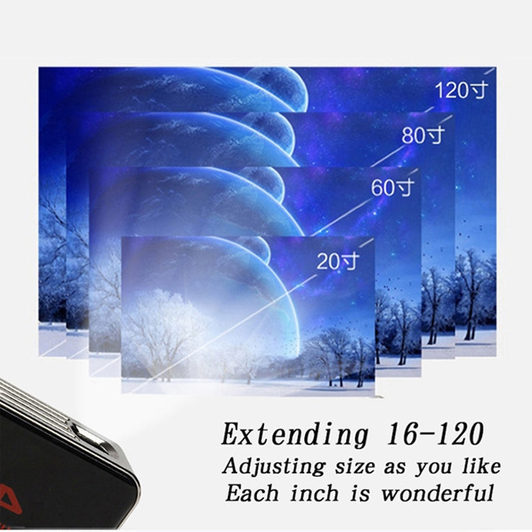 C6 1G+8G Android System Intelligent DLP HD Mini Projector Portable Home Mobile Phone Projector，, US Plug  (Black), EU Plug (Black), UK Plug (Black), AU Plug (Black), US Plug (White), AU Plug (White)