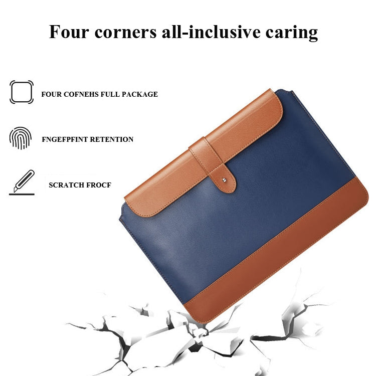 Horizontal Microfiber Color Matching Notebook Liner Bag, Style:, Liner Bag (Black + Brown)  11  -12 Inch, Liner Bag (Black + Brown)  13  -14 Inch, Liner Bag (Black + Brown)  14-15.4 Inch, Liner Bag  (Blue + Brown) 11  -12 Inch                          ...