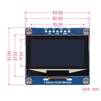 Waveshare 1.54 Inch OLED Display Module, 128×64 Resolution, SPI / I2C Communication