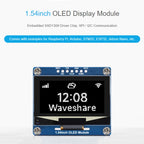 Waveshare 1.54 Inch OLED Display Module, 128×64 Resolution, SPI / I2C Communication