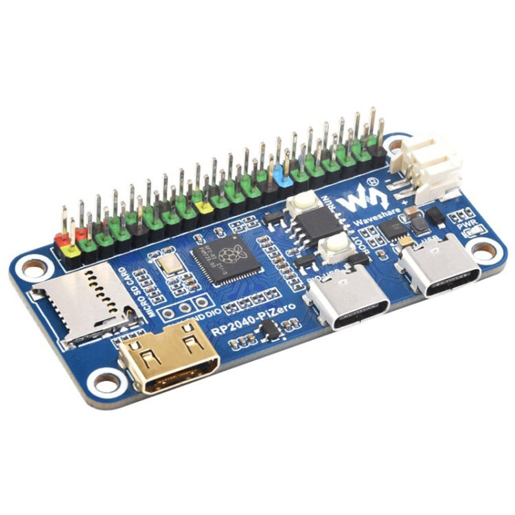 Waveshare 25506 RP2040-PiZero Development Board, Based On Raspberry Pi RP2040, 264KB SRAM And 16MB, RP2040-PiZero with Pinheader
