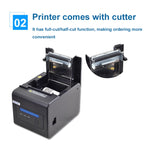 Xprinter XP-C300H 80mm Sound And Light Alarm Store Cashier Rreceipt Thermal Printer, USB+COM+LAN