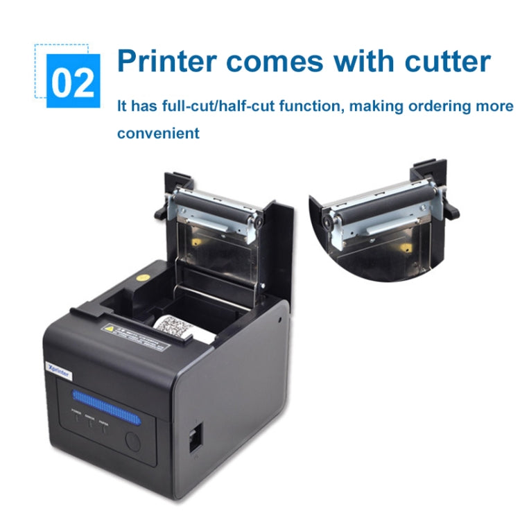Xprinter XP-C300H 80mm Sound And Light Alarm Store Cashier Rreceipt Thermal Printer, USB+COM+LAN