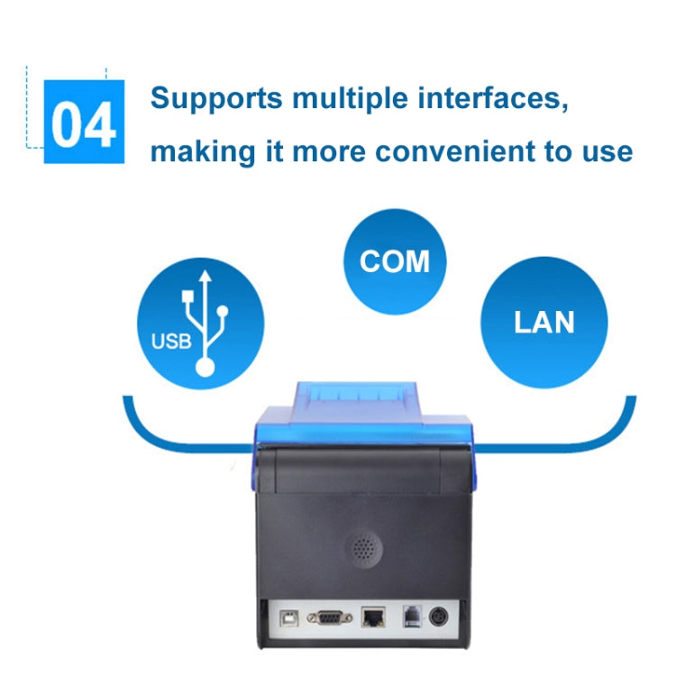 Xprinter XP-C300H 80mm Sound And Light Alarm Store Cashier Rreceipt Thermal Printer, USB+COM+LAN