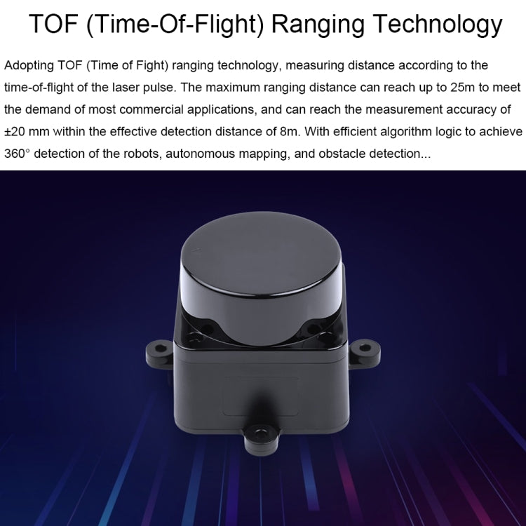 Waveshare 24782 DTOF Laser Lidar Sensor STL27L, 360 Degree Omni-Directional Lidar, UART Bus, 24782