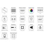 Waveshare 13.3 Inch 2K 2560×1440 HDMI/Type-C Display Interface AMOLED Touch Display, US Plug, EU Plug, UK Plug