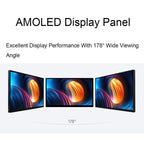 Waveshare 13.3 Inch 2K 2560×1440 HDMI/Type-C Display Interface AMOLED Touch Display, US Plug, EU Plug, UK Plug