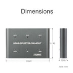 Waveshare 23738 4K HDMI Splitter, 1 In 4 Out, Share One HDMI Source, 23738