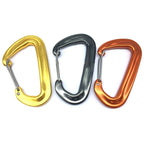 AD802U 8cm Aluminum Alloy Mountaineering D-Shaped Spring Safety Hook, Color Random Delivery, AD802U