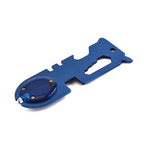 8 In 1 Stainless Steel Multi-Function Tool Card Camping Survival Card With Light, Black, Blue