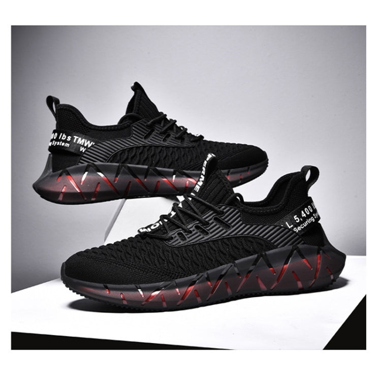 Men Lightweight Breathable Mesh Sneakers Flying Woven Casual Running Shoes, 46
