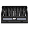 XTAR 8-Slot Battery Charger LCD Display Charger QC3.0 Type C Fast Charger for 21700 / 18650 Battery, VC8