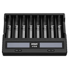 XTAR 8-Slot Battery Charger LCD Display Charger QC3.0 Type C Fast Charger for 21700 / 18650 Battery, VC8