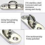 316 Stainless Steel Oval Boat Plate Seat Hand Rowing Boat Fixed Seat Accessories, 75mm, 88mm, 100mm