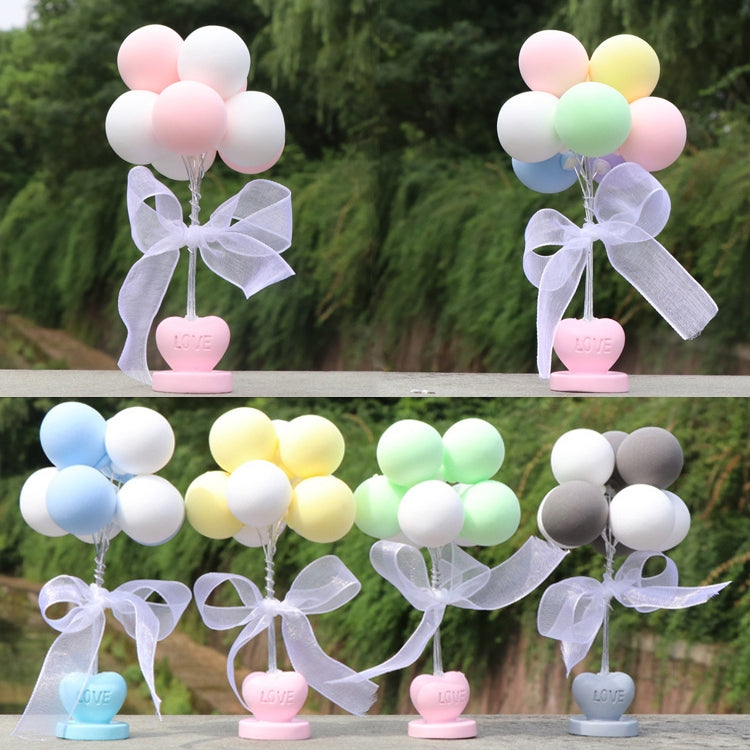 6 PCS Car Ornaments Love Balloon Personality Macaron Color Car Ornament, Pink White, Green White, Gray White, Blue White, Purple White, Colorful
