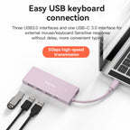 Blueendless 4K60Hz + Data Port Type-C Docking Station USB3.0 Splitter, 7-in-1 Card Reading Gray, 7-in-1 Card Reading Blue, 7-in-1 Card Reading Pink, 6-in-1 Gray, 6-in-1 Blue, 6-in-1 Pink