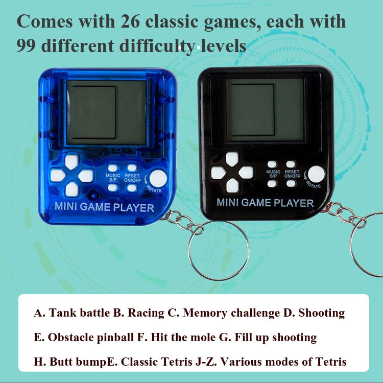 4 PCS Handheld Mini Game Console Toy Classic Brick Game Console with Keychain, 4 PCS Mini Game Console