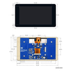 Waveshare 7 inch 800×480 IPS Capacitive Touch Display, DSI Interface, 5-Point Touch, without Case, with Case