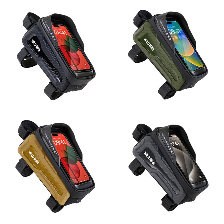 WILD MAN M20 Outdoor Cycling Bicycle Phone Touch Screen Waterproof Front Beam Bag, M20 (Green), M20 (Yellow), M20 (Gray), M20 (Black)