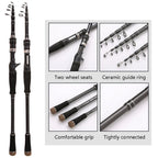 Carbon Telescopic Luya Rod Short Section Fishing Throwing Rod, 1.8m, 2.1m, 2.4m, 2.7m, 3.0m, 3.3m, 3.6m