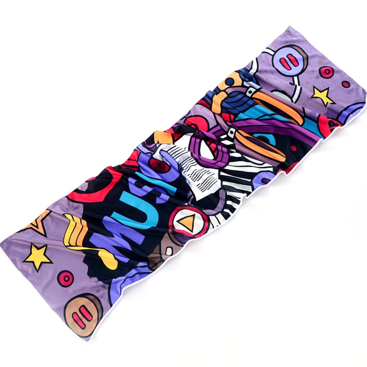 Gym Sports Cold Feeling Sweat-Absorbent Quick-Drying Cold Towel, Quick-Drying Towel, Size: 100 x 30cm(Music Festival), Quick-Drying Towel, Size: 100 x 30cm(Fire), Quick-Drying Towel, Size: 100 x 30cm(Geometric Triangle)                                 ...