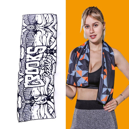 Gym Sports Cold Feeling Sweat-Absorbent Quick-Drying Cold Towel, Quick-Drying Towel, Size: 100 x 30cm(Music Festival), Quick-Drying Towel, Size: 100 x 30cm(Fire), Quick-Drying Towel, Size: 100 x 30cm(Geometric Triangle)                                 ...