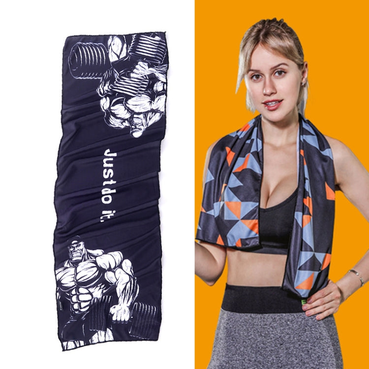 Gym Sports Cold Feeling Sweat-Absorbent Quick-Drying Cold Towel, Quick-Drying Towel, Size: 100 x 30cm(Music Festival), Quick-Drying Towel, Size: 100 x 30cm(Fire), Quick-Drying Towel, Size: 100 x 30cm(Geometric Triangle)                                 ...
