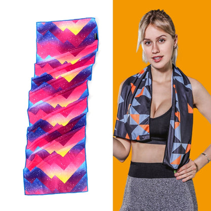 Gym Sports Cold Feeling Sweat-Absorbent Quick-Drying Cold Towel, Quick-Drying Towel, Size: 100 x 30cm(Music Festival), Quick-Drying Towel, Size: 100 x 30cm(Fire), Quick-Drying Towel, Size: 100 x 30cm(Geometric Triangle)                                 ...