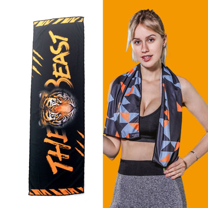 Gym Sports Cold Feeling Sweat-Absorbent Quick-Drying Cold Towel, Quick-Drying Towel, Size: 100 x 30cm(Music Festival), Quick-Drying Towel, Size: 100 x 30cm(Fire), Quick-Drying Towel, Size: 100 x 30cm(Geometric Triangle)                                 ...