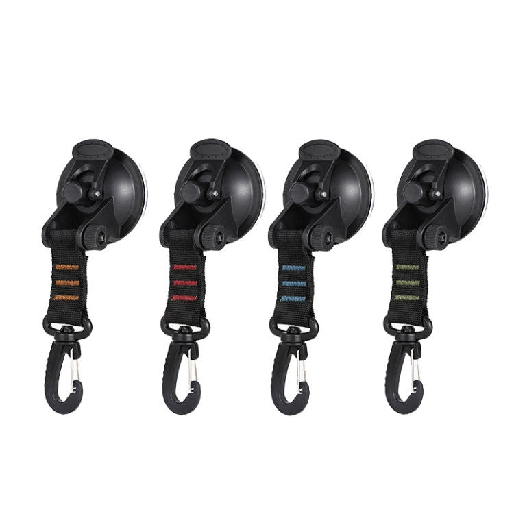 3 PCS Car Tent Suction Cup Home Users Outside Travel Portable Suction Cup Hook, Round Carabiner