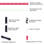 TRLREQ Mountain Road Bicycle Aluminum Alloy Brake Outer Tube Oil-Filled Fish Bone Line Tube, 1.9m Red, 1.9m Purple, 1.9m Green, 1.9m Blue, 1.9m Black, 1.9m Golden, 1.9m Silver, 1.9m Blue Golden, 1.9m Black Green, 1.9m Black Red
