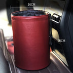 2 PCS Leather Foldable Car Trash Can Mini Chair Back Suspended Waterproof Trash Can, Black, Wine Red, Beige, Gray