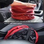 2 PCS Leather Foldable Car Trash Can Mini Chair Back Suspended Waterproof Trash Can, Black, Wine Red, Beige, Gray