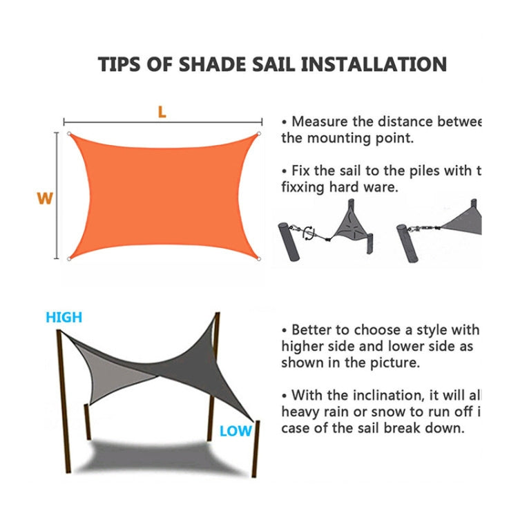 Outdoor Garden Sunshade Sail Waterproof Anti-UV Canopy, Size: 5m x 7m, 5m x 7m