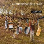 Outdoor Camping Tents Storage Clothesline 19 Ring Wild Camp Straps Lanyard, Length: 4.3m