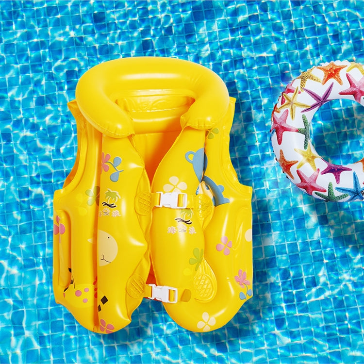 2 PCS PVC Children Inflatable Swimwear Children Life Jacket, M (Pink), M (Yellow), L (Yellow), L (Blue)