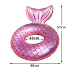 Adult Thickened Backrest Swimming Ring Mermaid Swim Ring, Swimming Ring (Pink), Swimming Ring (Blue)