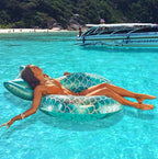 Adult Thickened Backrest Swimming Ring Mermaid Swim Ring, Swimming Ring (Pink), Swimming Ring (Blue)