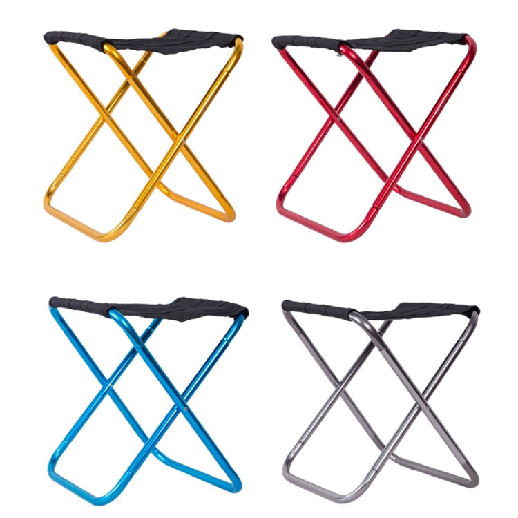 Outdoor Portable Camping Folding Chair 7075 Aluminum Alloy Fishing Barbecue Stool, Size: 24.5x22.5x27cm, Camping Folding Chair (Silver Gray), Camping Folding Chair (Gold), Camping Folding Chair (Red), Camping Folding Chair (Blue)