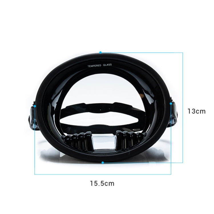 WAVE Panoramic Wide Field Of Vision Diving Goggles Anti-Fog And Waterproof Snorkeling Tempered Glass Mask, One Size