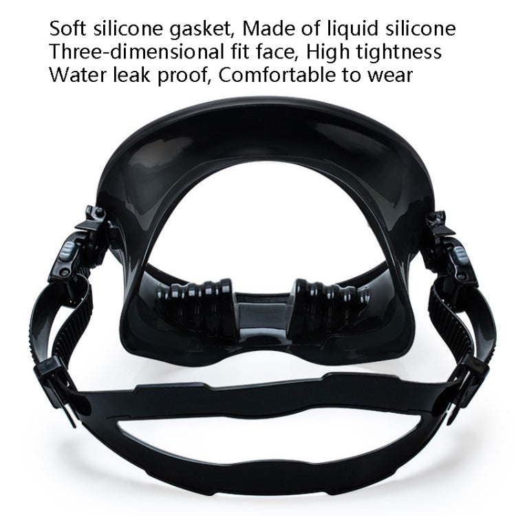 WAVE Panoramic Wide Field Of Vision Diving Goggles Anti-Fog And Waterproof Snorkeling Tempered Glass Mask, One Size
