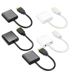 2 PCS Jasoz 1080P HDMI To VGA Converter Oxygen-Free Copper Core, Black, White, With Audio Power Supply (Black), With Audio Power Supply (White), With Audio (Black)