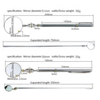 Car Repair Detection Mirror Universal Folding Telescopic Mirror Welding Chassis Inspection Mirror, Silver 50mm, Silver 30mm, Black Handle 50mm, Red Handle 50mm, Purple Handle 50mm, Pink Handle 50mm