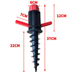 32mm Pipe Diameter Outdoor Beach Sun Umbrella Accessories Large Plastic Portable Spiral Ground Plug, 32mm Sun Umbrella Accessories